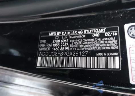 2016 Mercedes-Benz S 550 4Matic из США, поврежденный, VIN WDDUG8FB9GA261271